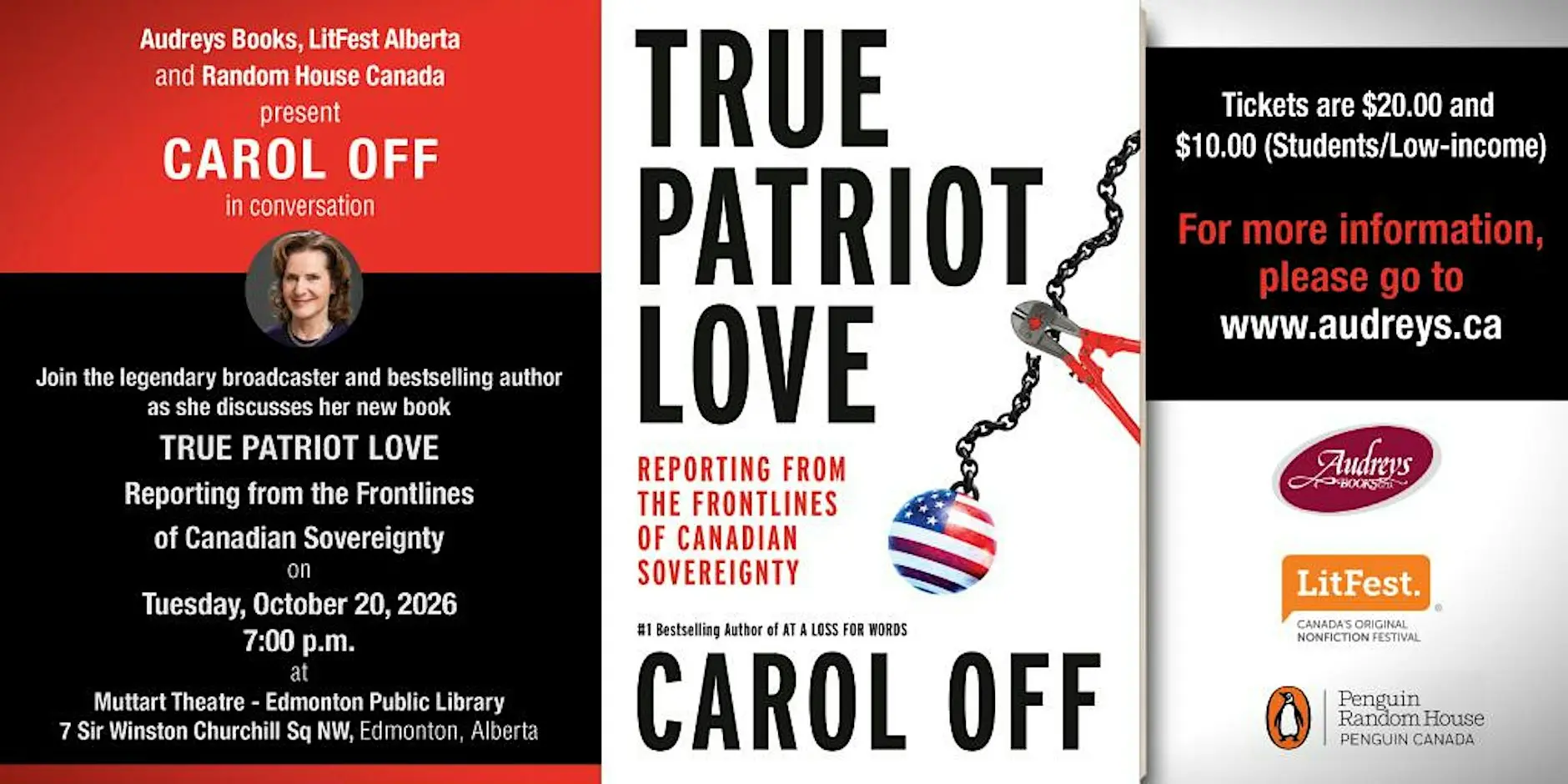 LitFest, Audreys Books, and Random House Canada Present Carol Off